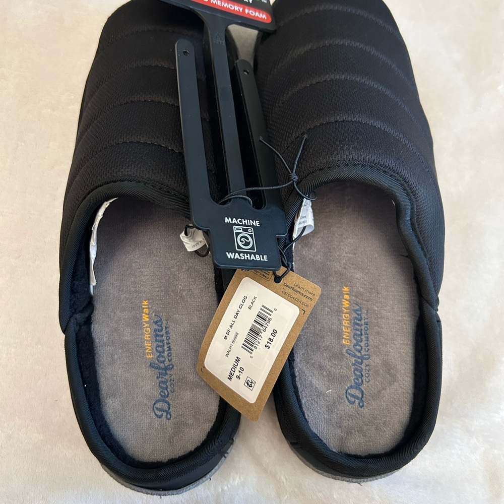 Dearfoams Black Quilted Slippers